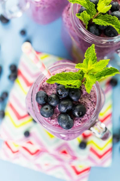 Fresh organic blueberry smoothie