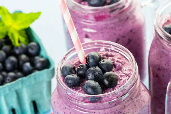 Fresh organic blueberry smoothie