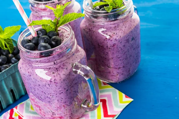 Fresh organic blueberry smoothie