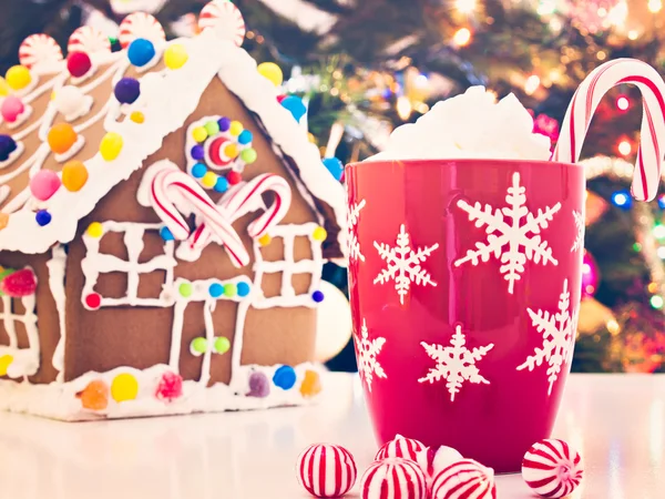 Gingerbread house decorated with candies