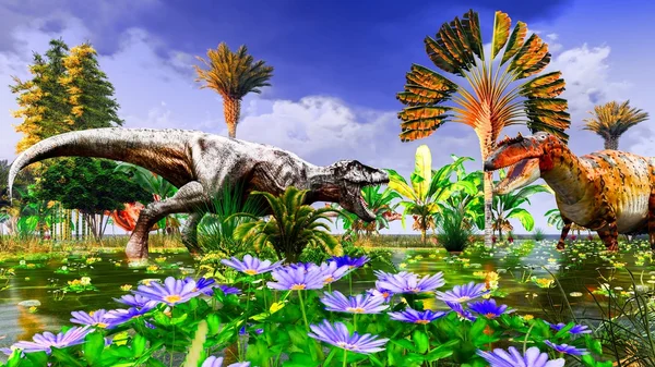 Tropical dinosaur park