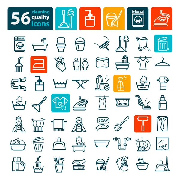 Cleaning icons set