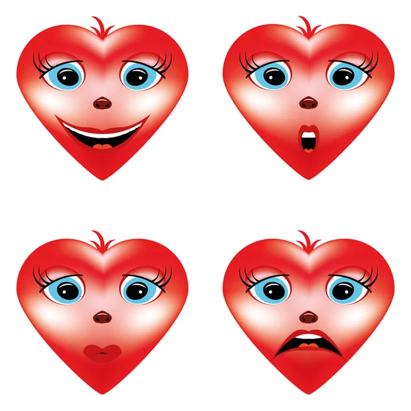 Valentine Hearts with Emotions Icons