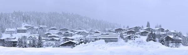 Panorama of the snow-covered countryside in Austria