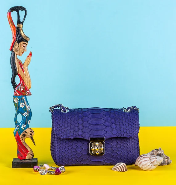 Fashion luxury snakeskin (python) handbag bag, handmade on Bali island