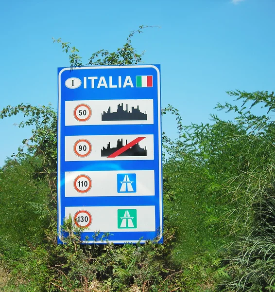 Italian sign with plants