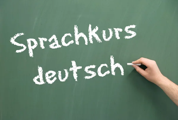 Chalkboard with the german words Language Course