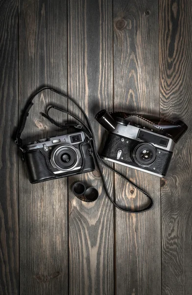 Two retro film photo cameras