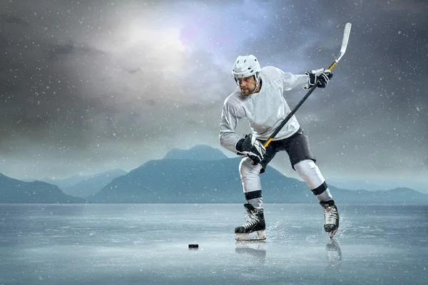 Ice hockey player on ice