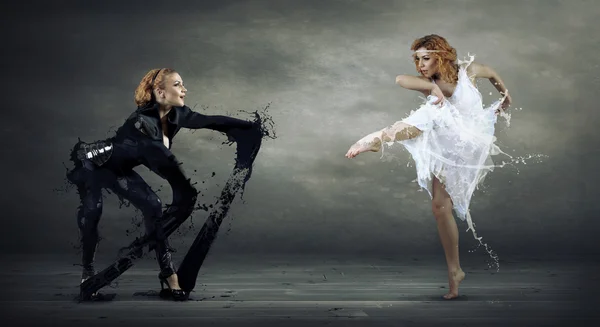 Black and White Dancers in posing