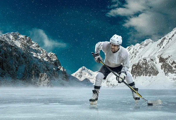 Ice hockey player in action outdoor