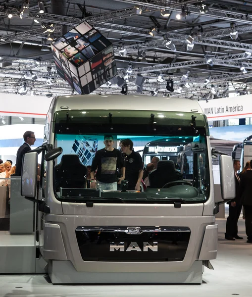 MAN truck cabin at the 65th IAA Commercial Vehicles fair 2014 in Hannover, Germany