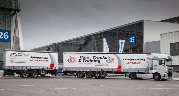 Trainings truck at the 65th IAA Commercial Vehicles Fair 2014 in Hannover, Germany