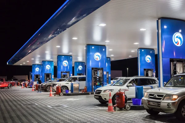 DUBAI, UAE - DEC 19: ENOC Petrol station in the city of Dubai. December 19, 2014 in Dubai, United Arab Emirates