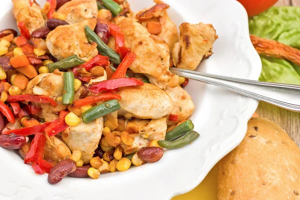Chicken breast - white meat (chicken meat) with vegetables