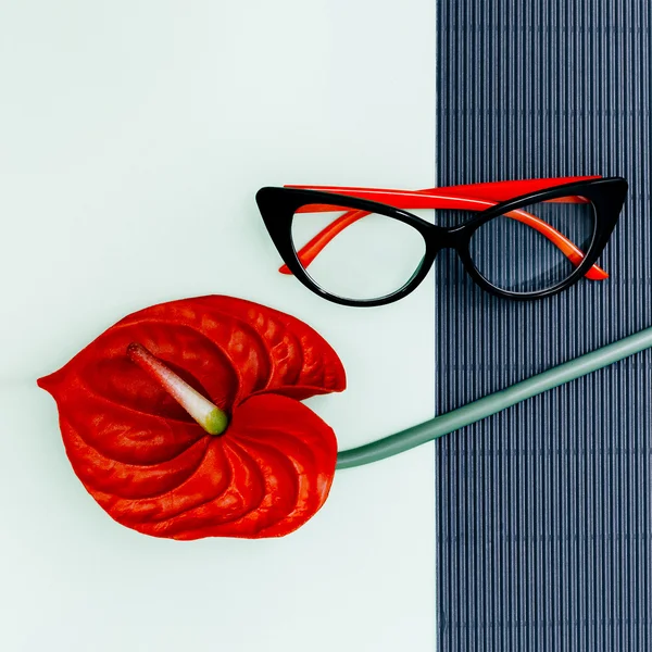 Stylish Ladies Glasses and red accents. Be glamorous