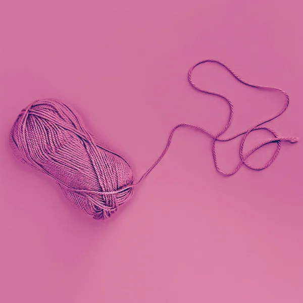 Pink accent. Yarn. Minimalism art