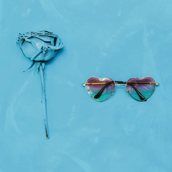 Sunglasses hearts. Stylish minimalism art.