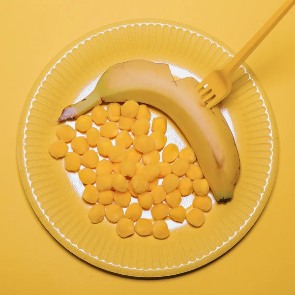 Banana Breakfast. Minimalism Art.