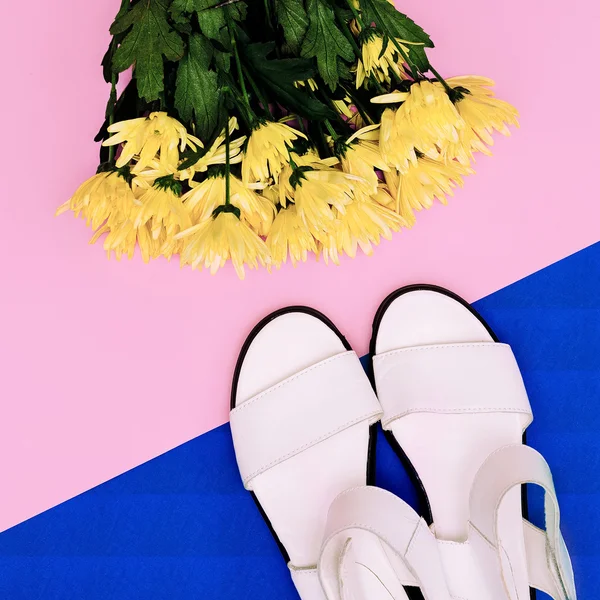 White Sandals. Easy Summer. Minimal fashion.