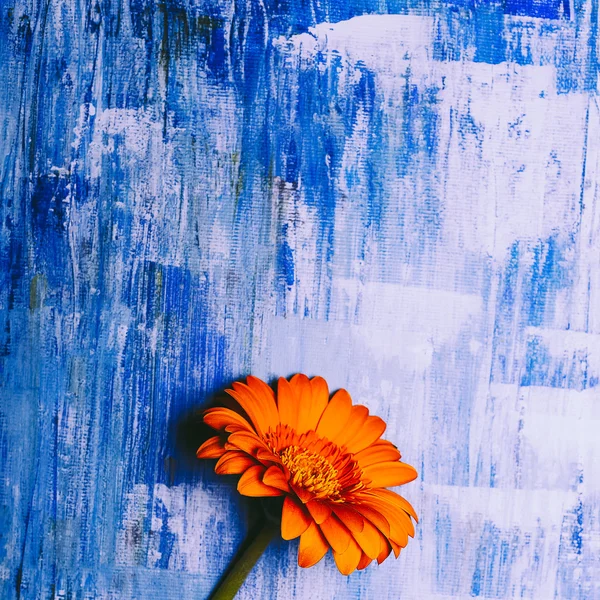 Orange flower. Minimalism fashion art