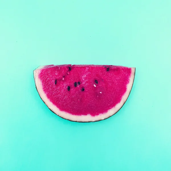 Piece of Watermelon. Vanilla Fruit. Minimal style