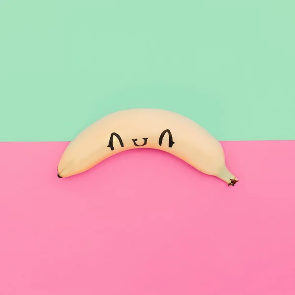 Anime Happy Baby Banana. Pastel colors. Minimal style.