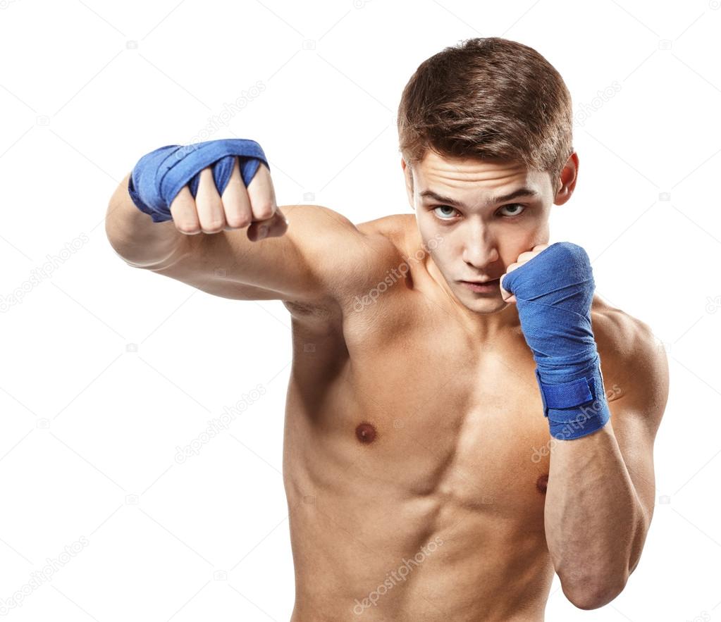 Handsome boxer fighter — Stock Photo © Gladkov 52879231