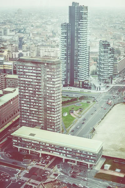 Milan, Italy october 26 2014: new Porta Nuova district from Regione Lombardia skyscraper, floor 39, Milan, Italy, october 26 2014