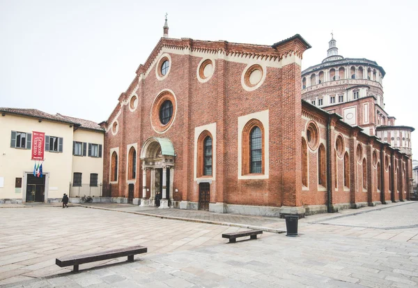 MILAN,ITALY - DECEMBER 10,2015: Church Holy Mary of Grace ( Santa Maria delle Grazie ) , Milan.In this cathedral is place the famous Da Vinci masterpiece, The Last Dinner of Jesus.