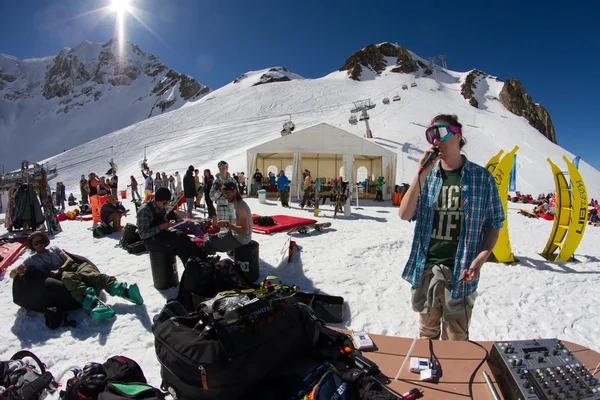 SOCHI, RUSSIA - MARCH 22, 2014: Party in the ski resort