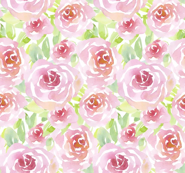 Pale color rose flowers seamless pattern. watercolor hand drawn
