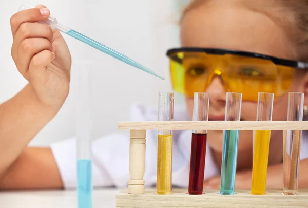 Young student in elementary school science class