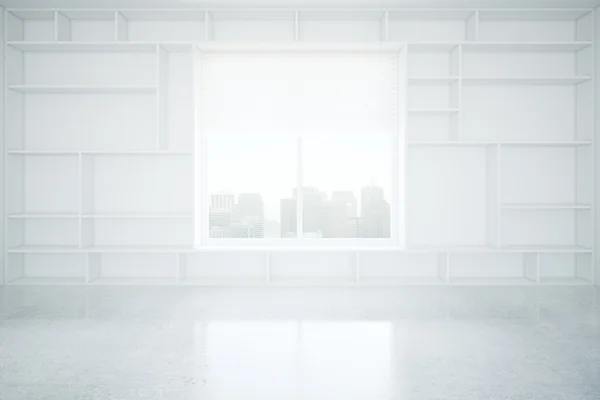 Interior with empty bookcase