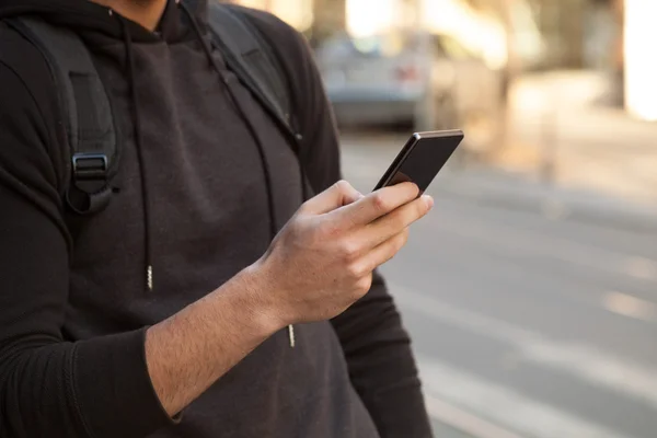 Traveling Guy With Mobile Phone