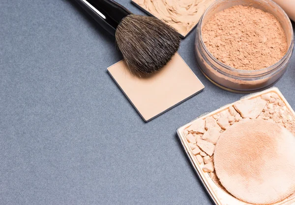 Different types of cosmetic powder for makeup