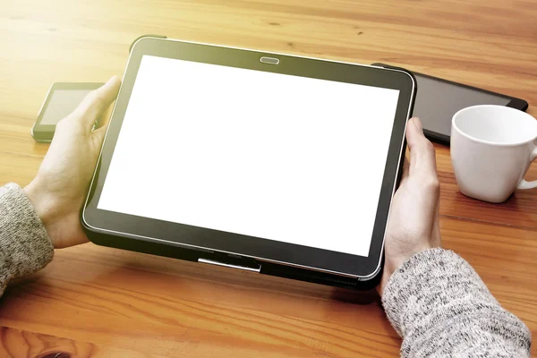 Mobile tablet with blank