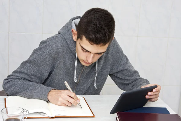 Young man studying