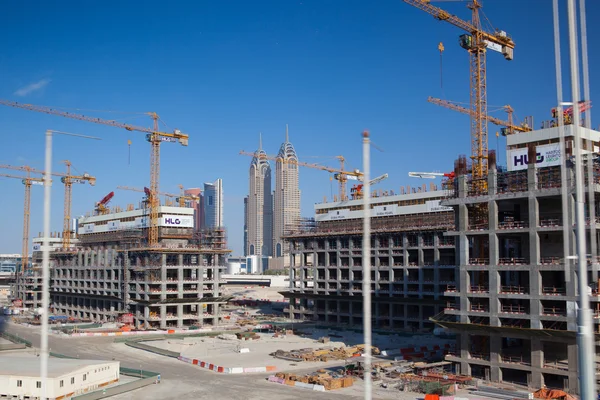 Construction activity in Dubai downtown.