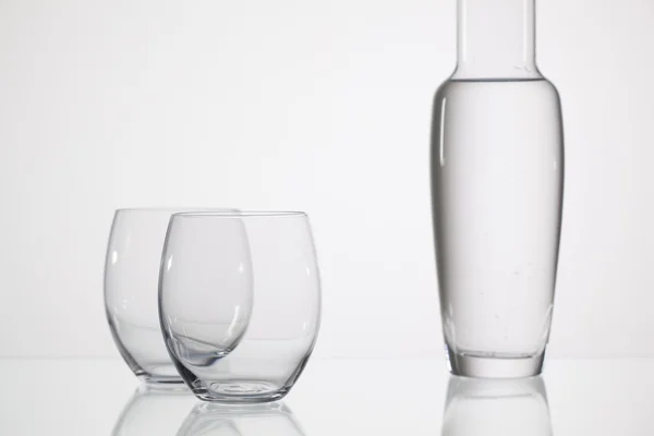 Glasses of water on the glass table