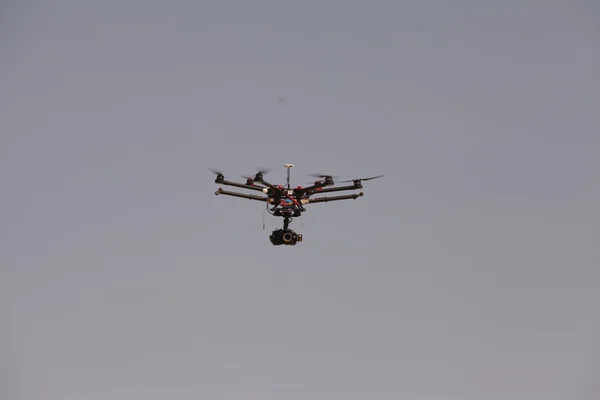 Aerial drone on blue sky