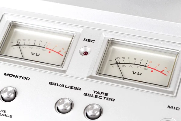 Control panel of old reel tape recorder