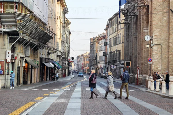 PARMA, ITALY - DECEMBER 25 2014: Street in Parma on DECEMBER 25,