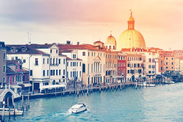 Beautiful view of Grand Canal and Italian architecture  in Venic