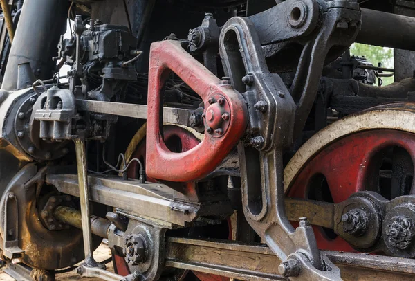 Wheel detail of a steam train locomotive