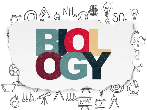 Science concept: Biology on Torn Paper background