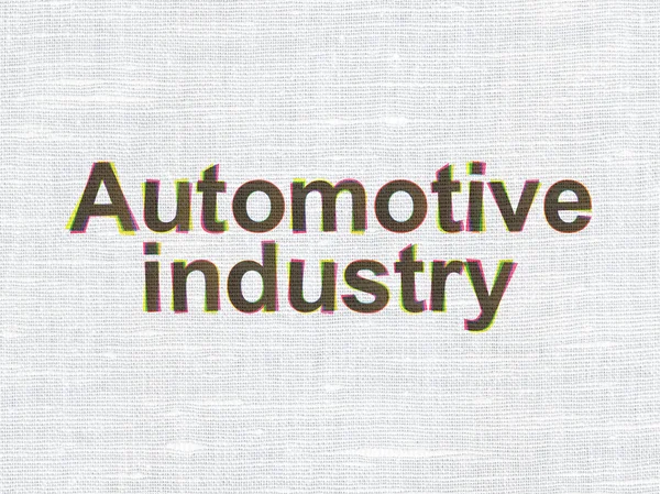 Manufacuring concept: Automotive Industry on fabric texture background