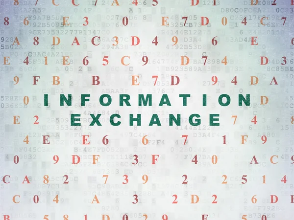 Information concept: Information Exchange on Digital Paper background
