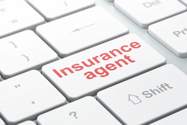 Insurance concept: Insurance Agent on computer keyboard background