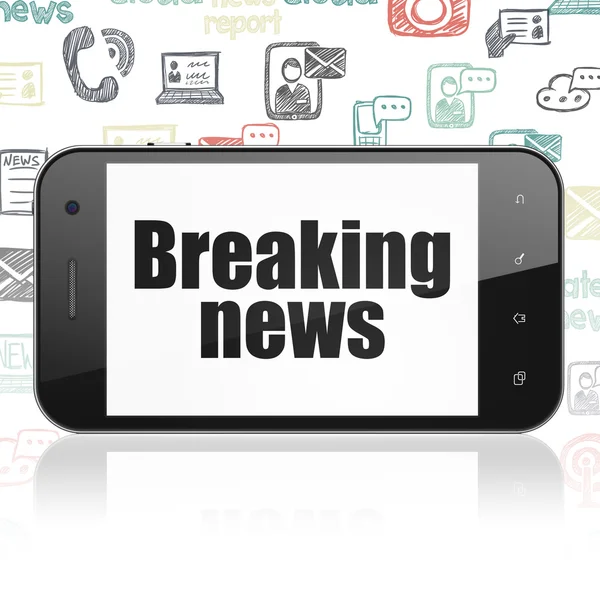 News concept: Smartphone with Breaking News on display